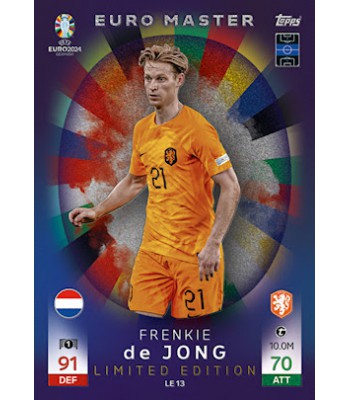 Topps Match Attax UEFA EURO 2024 Euro Master Limited Edition Frenkie de Jong (Netherlands)